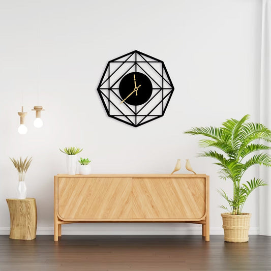 Alegant Stylish Octagon Shape Wall Clock Size 12X12 Inches Modern Wall Decor For Living Room